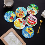 8 PCS Diamond Painting Coasters with Holder, DIY Craft Kit, Tropical Summer Theme, Diamond Painting Kit for Adults, Kids & Beginners Generic