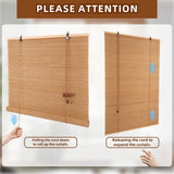 Outdoor Bamboo Roller Blinds Shades, Vertical Lifting and Breathable Waterproof Design, Sun Shade, Blackout and Ventilation, Easy Installation,35" W×72" H CSBWDLT