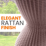 SereneLife Outdoor Cool Bar Table, 7.5 Gallon Beer and Wine Cooler, Patio Furniture & Hot Tub Side Table, Beverage Cooler, All-Weather Resistant Ice Cool Bar, Rattan Style Patio, Cocktail Bar (Grey) SereneLife