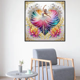 CHWGLFGG 5D Diamond Painting Kits for Adults Beginners, Elegant Dancer Flowers Special Shape Diamond Art, DIY Drill Diamond Dot Gem Art Kits for Adults, Home Wall Decor 11.8X11.8 Inch CHWGLFGG