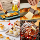 Pastry Brush-Basting Brush for Cooking,2 Pc Boar Bristles Food Brush for BBQ,Beech Wooden Handle Butter Brush for Baking/Spreading Marinade/Sauce/Oil/Egg/Kitchen Brushes for Cooking(1 &1 1/2 inch) NXRACSH