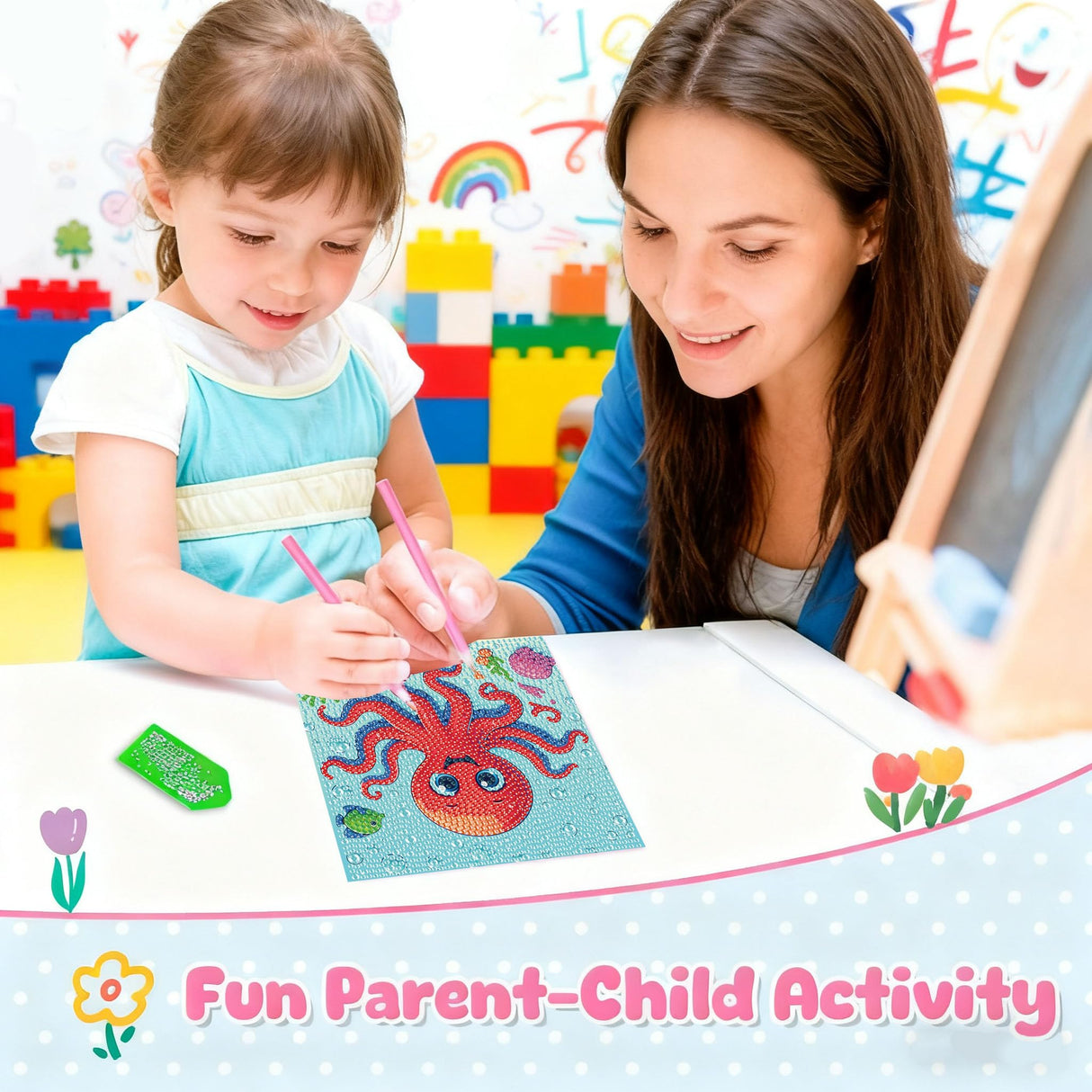 bleihum 4 Pack Diamond Art Painting Kits for Kids Animals, Small Diamond Art for Kids Ages 8-12, Cute Gem Art Kits for Kid Gift Home Wall Decor 6X6 inch bleihum