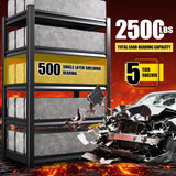 72”H Garage Shelving,Adjustable Garage Storage Shelves,2500LB Heavy Duty Shelves,Easy Assembly Metal Shelves, 5T Shelving Unit Metal Shelf Rack for Basement Industrial Black 72''H*35.4''W*15.7''D ZIWJHK