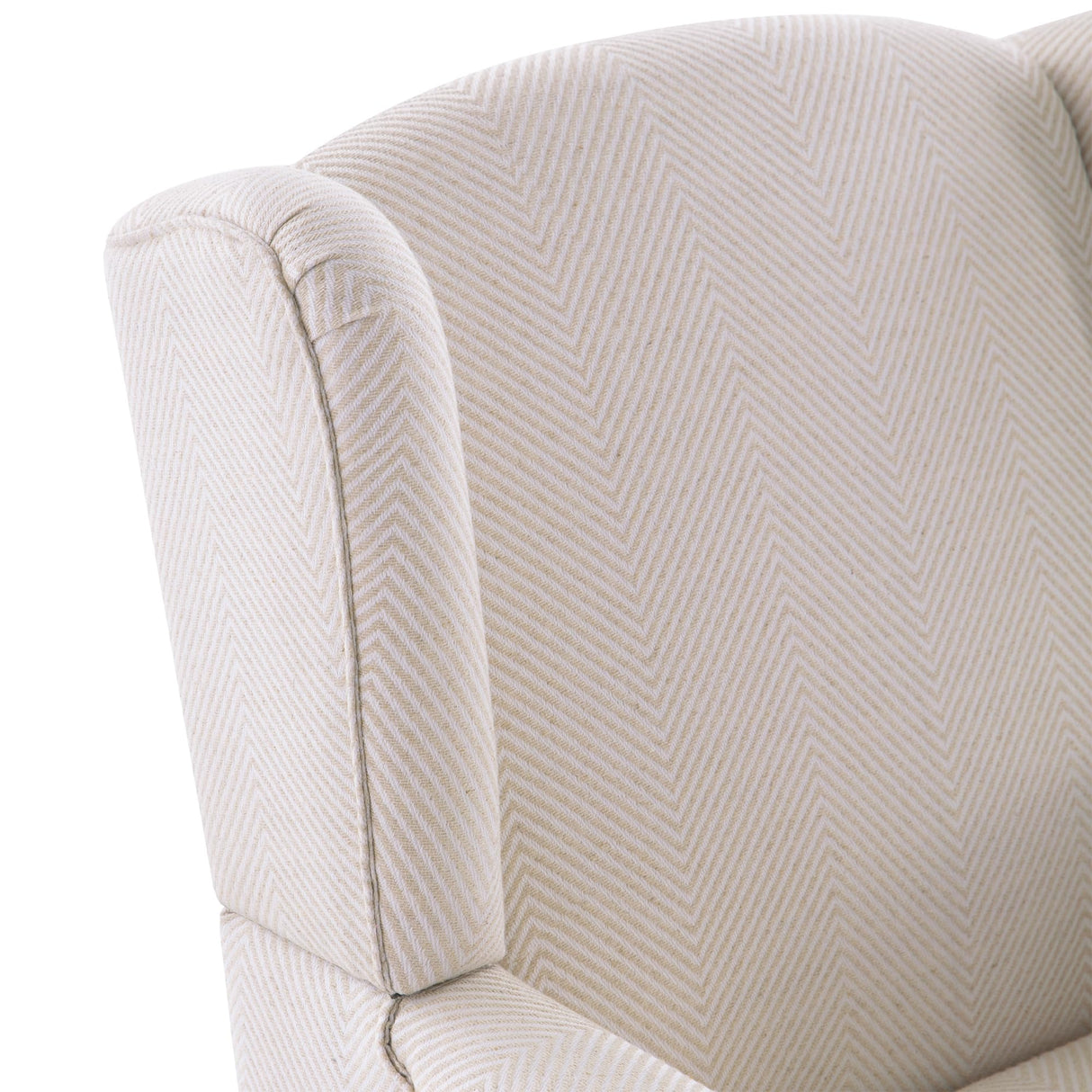 HUIMO Living Room Chair Upholstered High Back Armchair Retro Printed Wingback Chair in Linen for Bedroom & Study Comfy Accent Sofa Chair Reading Chair Holds 300lbs (Navy Blue) (1, Tan with Lines) HUIMO