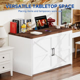 DoCred Twin Size Murphy Bed with Headboard, 2 in 1 Cabinet Bed with Desk, Foldable Hideaway Beds for Guest Bedroom, Living Room, Office DoCred