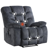 HAOMARKETS Oversized Electric Recliner Chair with Massage and Heat, 41" Wide Power Reclining Chairs with USB Port, Breathable Fabric Overstuffed Reclining Sofa for Living Room Bedroom (No Lift) HAOMARKETS