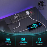 Bestier 55 inch LED TV Stand with Power Outlet, LED TV Stand for Xbox, Gaming Entertainment Center with Storage for 55/60/65inch TV,Modern TV Cabinet for Living Room Black Marble Bestier