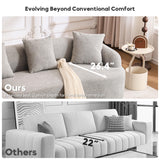 VYNELITO Oversized Sectional Sofa with Chaise for Living Room, 99" Modern Luxury Chenille 4-Seater Sofa Extra Wide Seat L-Shape Curved Cloud Couch with 4 Throw Pillows, Light Grey VYNELITO