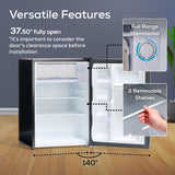 Igloo 2.6 Cu.Ft. Compact Refrigerator with Freezer, 2 Shelfs, Perfect for Homes, Offices, Dorms, Platinum Igloo