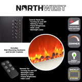 Electric Fireplace - 30 Inch Wall Mounted Fireplace - 13 Backlight Colors and Remote Controlled LED Flames, Heat, and Brightness by Northwest (Silver) Northwest