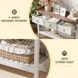 Maupvit Rustic Entryway Table with Large Storage Space, Farmhouse Feel Console Table for Entryway, Sturdy & Reliable Structure Sofa Table, Easy to Assemble Entry Table Maupvit