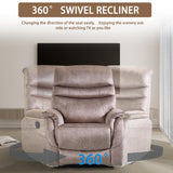 Rocking Swivel Recliner Chair for Power Lift Recliner Chair for Elderly, 360 Degree Swivel, Adjustable Modern Reclining Chairs, Classic and Traditional Recliner Sofa with Lumbar Support (Grey) ALYIAMXL