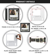 Daily Power-tivity Pet Memorial Picture Frame Shadow Box - Dog Gift Keepsake wCollar Mount and Heart Hook Forever In Memory, Remembrance Show Sympathy For Your BONUS TWO Mattes to choose from, Black Daily Power-tivity