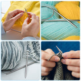 Aeelike Circular Knitting Needles Set, Stainless Steel Knitting Needles Round Knitting Needle Set (100 cm), 9 Pack Long Knitting Needles for Blankets Scarves Sweaters, Great for Beginners Aeelike