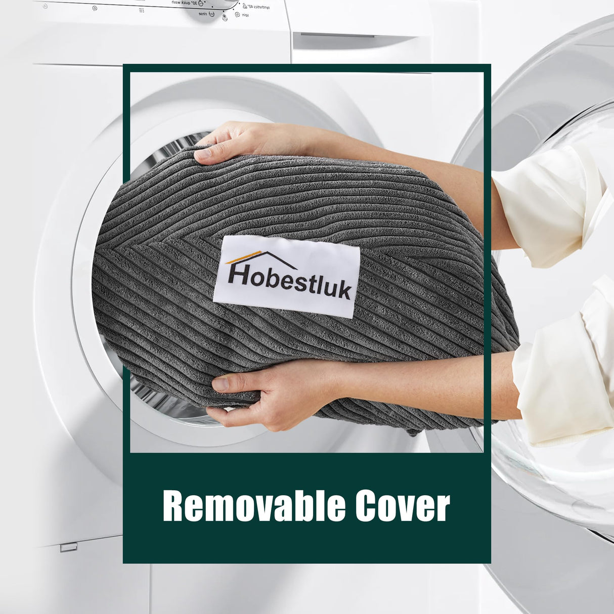 Hobestluk 3.5FT Bean Bag Chair Large Bean Bag with Filler Included Bean Bag Chairs for Adults Teardrop Bean Bag Chair with Removable Cover for Bedroom Living Room - (Large, Grey) Hobestluk