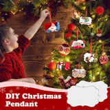 24 Pieces Christmas Sublimation Ornament Blanks MDF Sublimation Ornaments Double Sided Hanging Ornament with Rope Christmas DIY Ornament Supplies for Christmas Wedding Party Home Decor Maitys