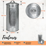 Autumn Alley Farmhouse Galvanized Metal Free Standing Toilet Paper Holder Organizer Stand Canister with Lid – Fits 3 Mega Rolls, Rustic Enclosed Toilet Storage Stand Autumn Alley