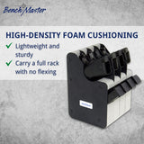 BenchMaster Vertical Pistol Rack, Handgun Safe Storage, Holds 2 to 12 Pistols, Secure Gun Holder Organizer, Kydex and High-Density Foam, No Metal, Lightweight, Sturdy, No Flex, Made in USA BenchMaster