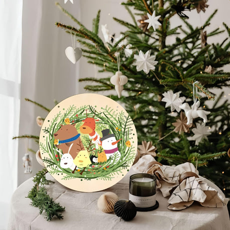 10 Pack Blank Unfinished Christmas Decorations Round Wood DIY Crafts Signs 2mm Basswood Sheets for Laser Cutting 12 Inch Wooden Door Hanger Sign DIY Painting Halloween LMMINBZ