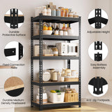 Yaheetech 2Pack Standing Shelf Units 5 Tier Adjustable Garage Shelves Metal Utility Rack Heavy Duty Industrial Shelving, 27.5" W x 12" D x 60" H - Black Yaheetech