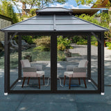 Gazebo Universal Replacement Mosquito Netting, 10' x 12' Outdoor Mesh Netting Screen 4-Panel Sidewall with Zipper for Patio Canopy Garden Porch Pergolas and Backyard, Black(Mosquito Net Only) aonear