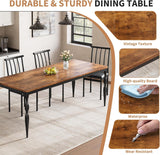 IDEALHOUSE 78 Inch Farmhouse Dining Table for 6-8 People, Rectangular Wood Kitchen Table with Heavy Duty Legs, Kitchen Dining Room Table for Dining Room Kitchen, Brown IDEALHOUSE