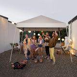 VINGLI 8x8 ft Pop Up Canopy Tent, Easy Up Outdoor Tent Canopy, Foldable Portable Canopies for Camping, Patio, Outdoor Gazebo Slant Legs, Outdoor Instant Shelter Canopies with Carry Bag, White VINGLI