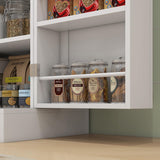 HOMCOM 65" Kitchen Pantry Cabinet, Modern Storage Cabinet with Doors and Shelves, Freestanding Cupboard for Dining Room, White HOMCOM