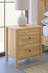 Signature Design by Ashley Bermacy Casual 2-Drawer Nightstand with Straight Legs, 24.37" Tall, Light Brown Signature Design by Ashley