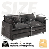 76'' Cloud Deep Seat Loveseat, Upholstered Chenille Modular 2-Seats Sectional Sofa Couch, Modern Comfy Settee Loveseat for Living Room Set, Small Apartment, Dark Grey WUTUTUEE
