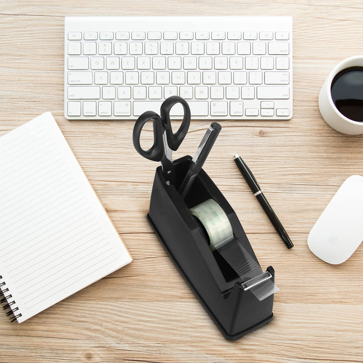 Heat Tape Dispenser, Masking Tape Dispenser, Holder Fits 1" and 3" Core, 6.8 x 2.2 x 3.4 Inch, Desktop Tape Dispenser, Heat Tape for Sublimation(Black) AWEI AZHI