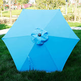 Blissun 7.5 ft Patio Umbrella, Yard Umbrella Push Button Tilt Crank (Light Blue) Blissun
