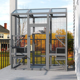 TIMHAKA Catio Outdoor Cat Enclosure, Large Cat House for Winter with Weatherproof Cover, Solid Wood Feral Cat Shelter with 7 Platforms & 2 Resting Box, Walk in Indoor Ourdoor Cat Cage, 72 inch TIMHAKA