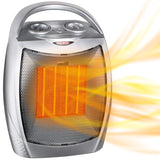 GiveBest Portable Electric Space Heater with Thermostat, 1500W/750W Safe and Quiet Ceramic Heater Fan, Heat Up 200 Square Feet for Office Room Desk Indoor Use, Silver GiveBest
