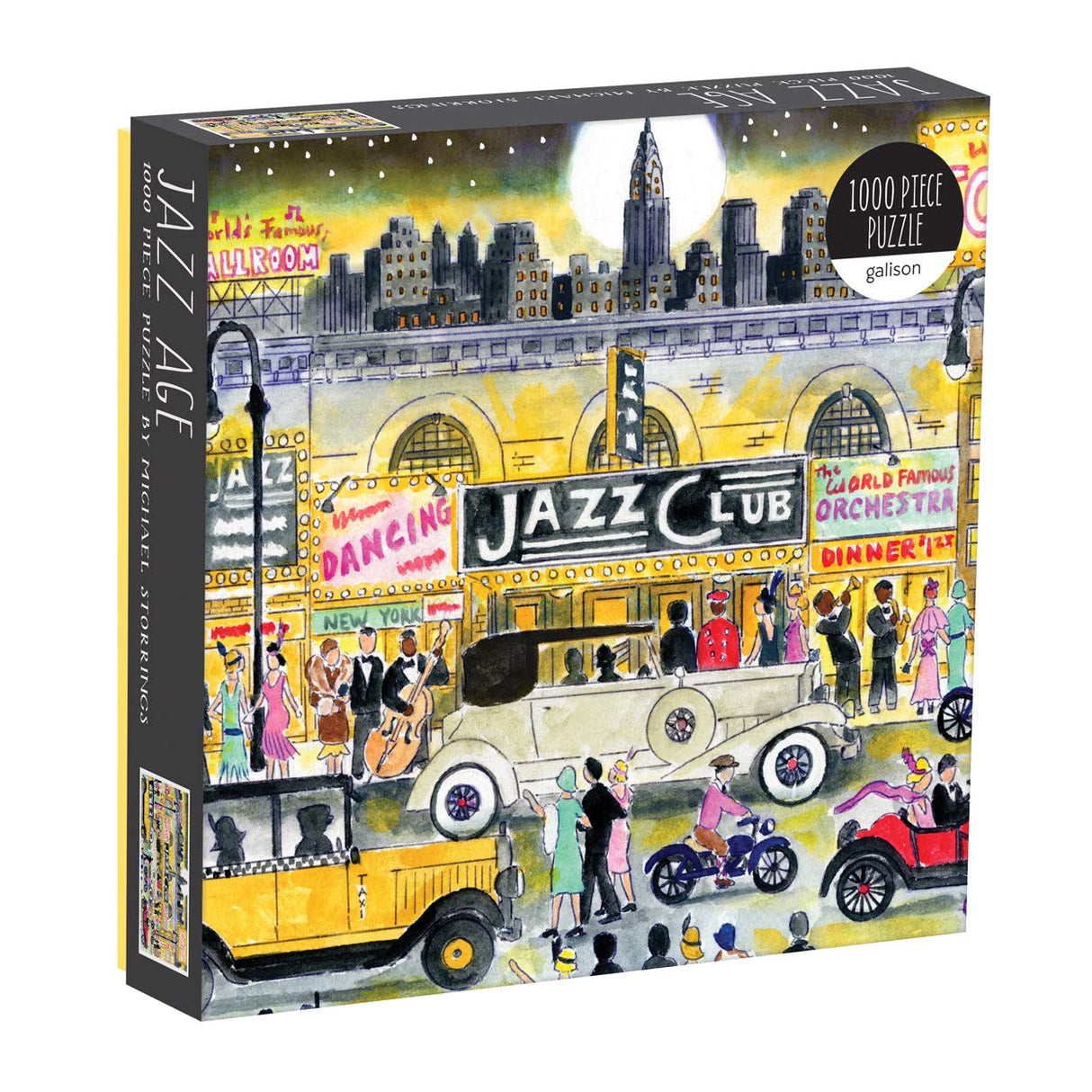 Galison Michael Storrings Jazz Age 1000 Piece Puzzle from 20”x20” Jigsaw Puzzle, Beautifully Illustrated Design, Fun & Challenging Activity The Whole Family Can Enjoy, Great Gift Idea Galison