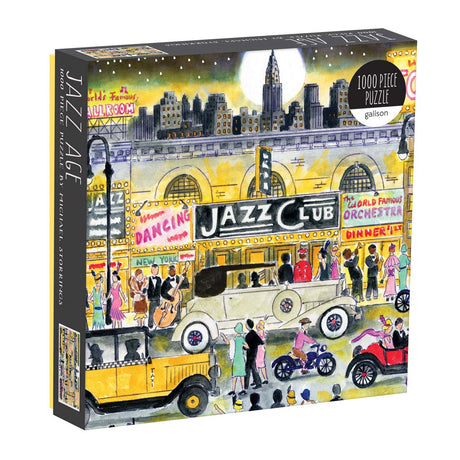 Galison Michael Storrings Jazz Age 1000 Piece Puzzle from 20”x20” Jigsaw Puzzle, Beautifully Illustrated Design, Fun & Challenging Activity The Whole Family Can Enjoy, Great Gift Idea Galison