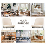 COLAMY Modern Dining Chairs Set of 2, Fabric Upholstered Dining Room Chairs Dinner Chair Stylish Kitchen Chairs with Curved Back and Metal Legs, Beige COLAMY