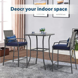 JOIVI 3 Piece Patio Bar Set, Outdoor Wicker Counter Height Bar Stools and Wood Top Table Set for 2 People, Bar Height Table Bistro Set with 2 Bar Chairs and Cushions for Backyard, Balcony JOIVI