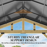 COVERONICS 13’x15’ Outdoor Hardtop Wood Gazebo - Patio Gazebo with Galvanized Steel Roof, Cedar Wooden Carport Gazebos for Garden, Porch, Patio and Deck COVERONICS