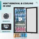 EUHOMY Beverage Refrigerator 15 Inch, Under Counter 127 Can Beverage Fridge with Stainless Steel Door, Beverage Cooler Built-in and Undercounter Beer Fridge, Drink Fridge - Soda Cola EUHOMY