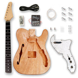 BexGears DIY Semi Hollow body Electric Guitar Kit Guitar Kits Beginner Kits okoume Body Maple Neck Chrome Hardware Right Handed Build Your Own Guitar BexGears