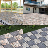 Decking Natural Pebble Interlocking Floor Patio Tiles, Indoor & Outdoor Interlocking Tiles 12"x12" 6pcs - A Great Upgrade Option for Garden Patio Path (Khaki) TEASFUSION