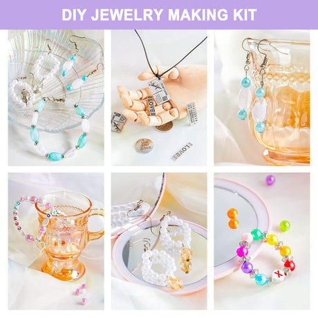 Jewelry Making Kit, 1960 pcs, Supplies Includes Beads, Instructions, Findings, Wire for Bracelet, Necklace, Earrings Making Kit for Adults by Inscraft INSCRAFT
