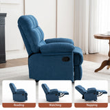 Ketaiyou Rocker Recliner Chair, Overstuffed Manual Rocking Recliner for Adults, Upholstered Comfy Soft Fabric Living Room Reclining Sofa Chair (Blue) Ketaiyou
