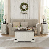 furomate Farmhouse Lift Top Coffee Table, Square Wood Center Table with Large Hidden Storage Compartment for Living Room, Rustic Cocktail White Modern Table with Hinged Lift Top, Brown Top furomate