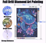 Yanfairy Turtle Diamond Art Painting Kits for Adults, Full Drill Diamond Dots Paintings for Beginners, Round 5D Paint with Diamonds Pictures Gem Art Painting Kits DIY Crafts Kits 12x16inch Yanfairy