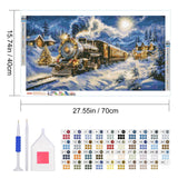 JOOZ Large Christmas Diamond Painting Kits for Adults Full Drill Christmas Train Diamond Art Kits for Adults Snow House Diamond Painting Kits Christmas Tree Gem Art for Home Wall Decor 27.5x15.7 Inch JOOZ