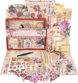 Funto Scrapbooking Kit (202 PCS), Vintage Collection-Rose Angel, Perfect for Bullet Scrapbooking Materials, Planner DIY Arts Craft Collage Funto