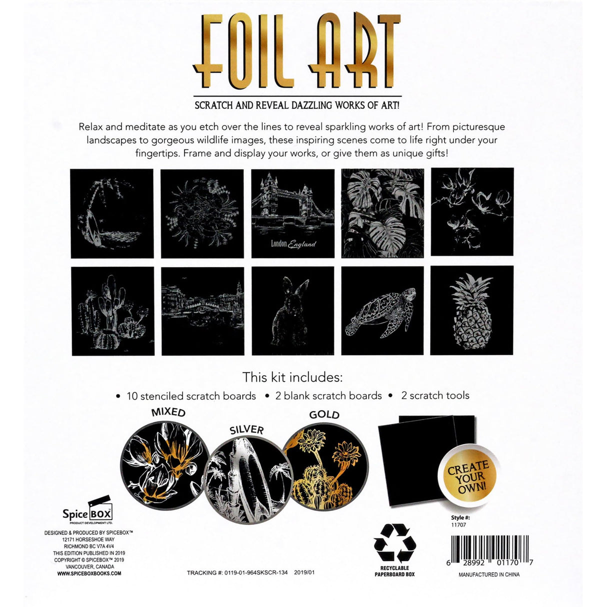 SpiceBox Sketch Plus: Foil Art Kit - Unleash Your Inner Artist with Shimmering Masterpieces SpiceBox