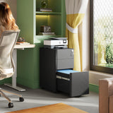 DEVAISE 3-Drawer Slim File Cabinet, Vertical Filing Cabinet, Fully Assembled Except Casters, Black DEVAISE